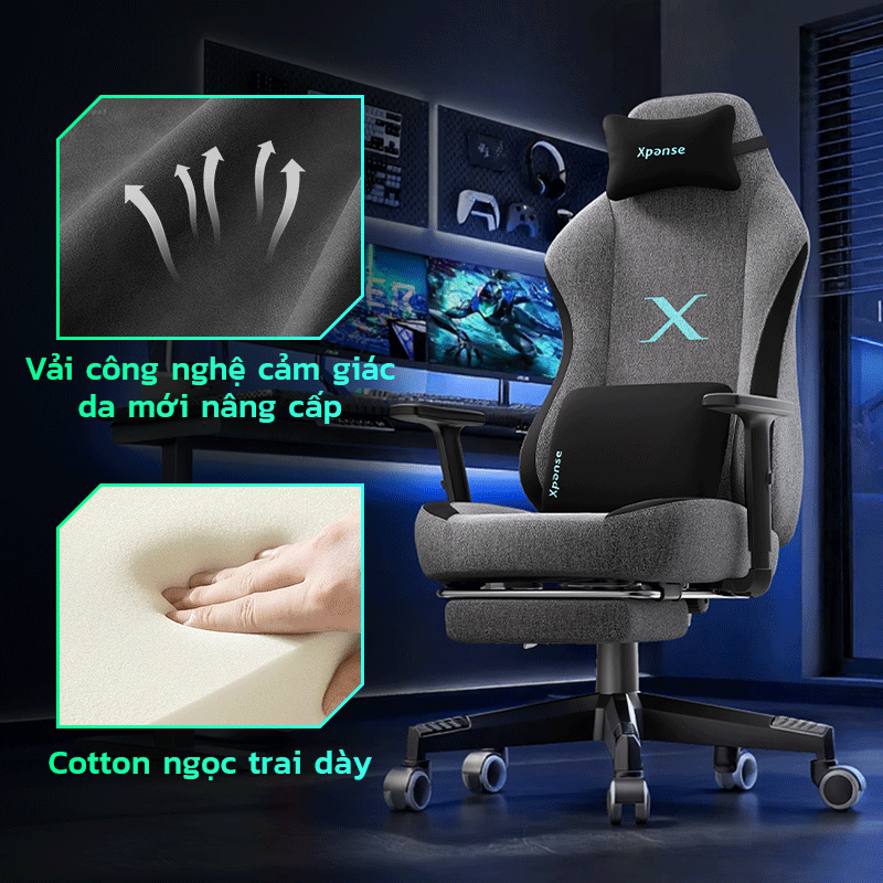 Gàn game gaming Xpanse 003 vải Nano-Tech, có đệm không cánh nâng cấp, ghế văn phòng ghế làm việc | BigBuy360 - bigbuy360.vn