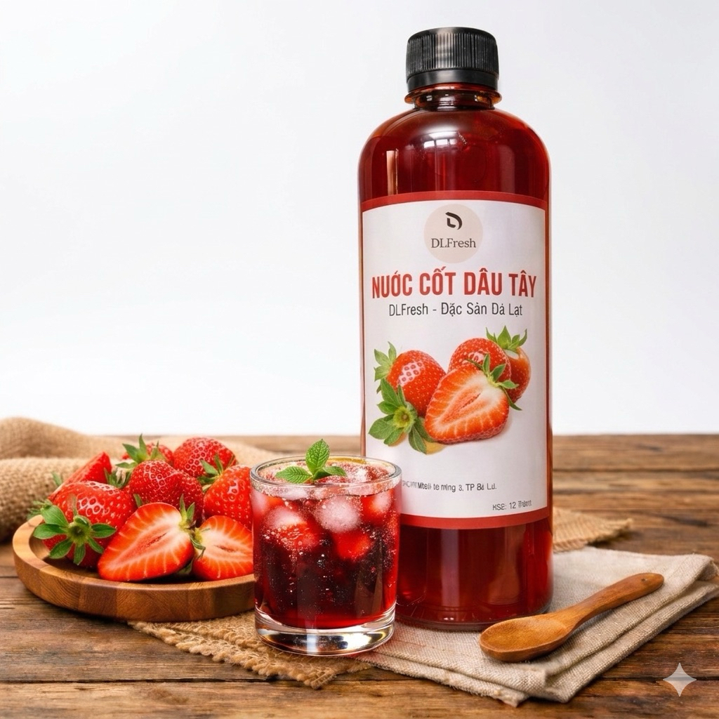 Nước cốt dâu tây DLFresh nước trái cây nguyên chất