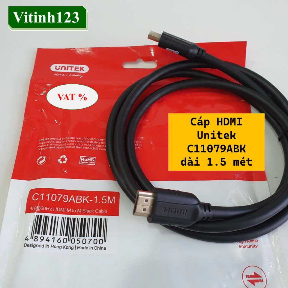 Cáp HDMI 2.0 Unitek C11079ABK 1.5 mét , 3 mét, 5 mét, 10 mét