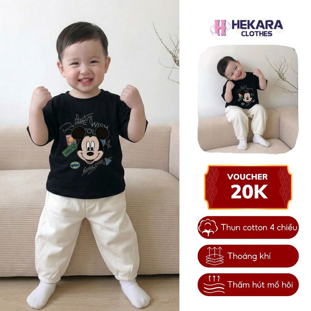 Áo Thun Trẻ Em Hình Chuột Mickey Graffiti - Áo Phông Bé Trai Bé Gái Cotton Co Giãn Form Rộng