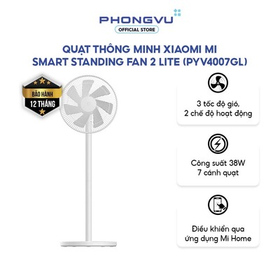 Quạt đứng thông minh Xiaomi Mi Smart Fan 2 Lite - 38W - 7 cánh - Kết nối Wi-Fi - Bảo hành 12 tháng
