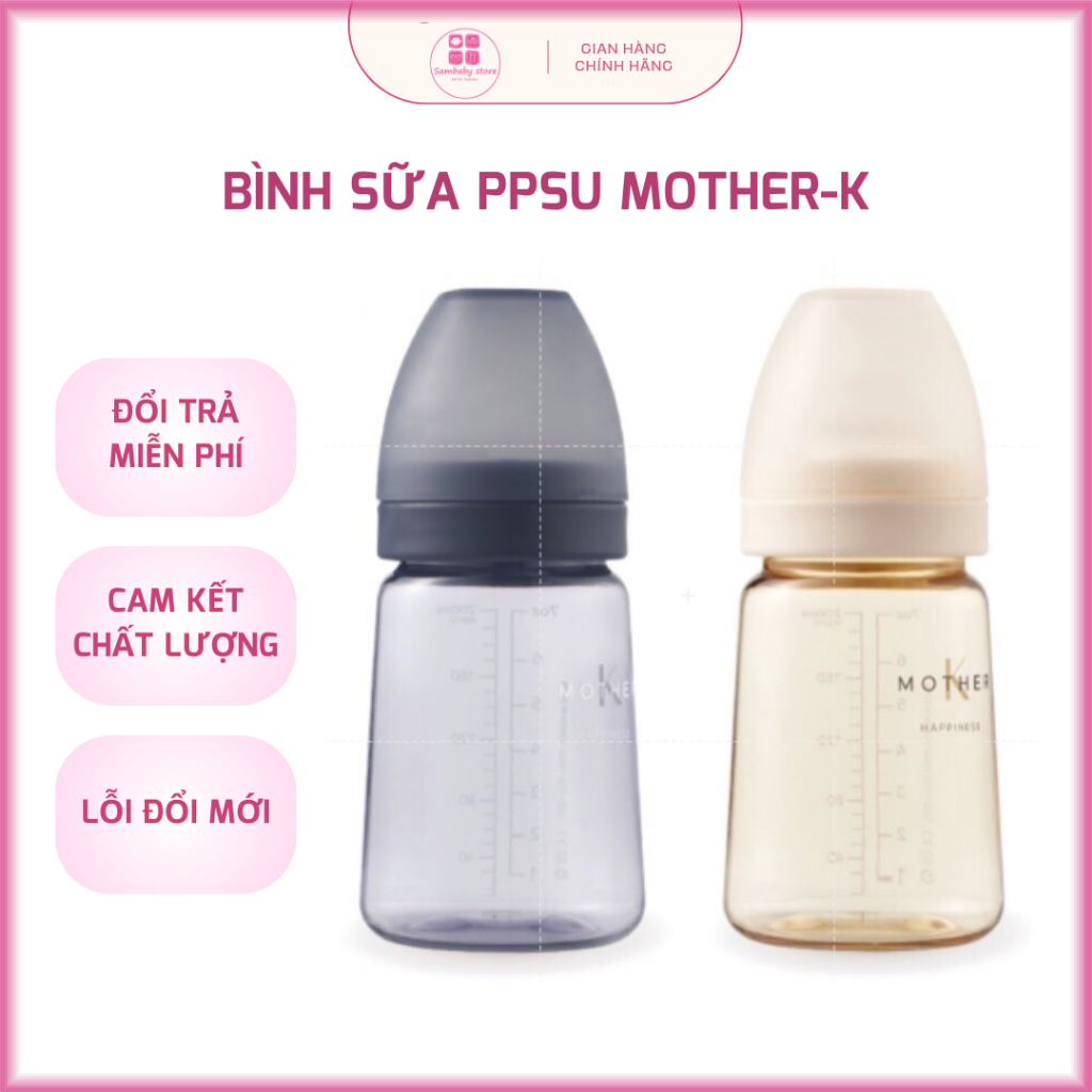 Bình Sữa PPSU Mother -k Nhập Khẩu Hàn Quốc 180/280ml