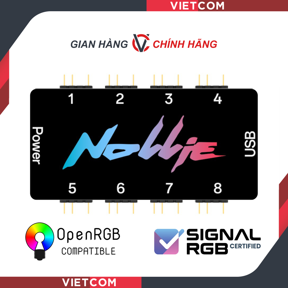 Hub Nollie 8 Port | 3PIN5V / ARGB - Hỗ trợ hiệu ứng led đuổi