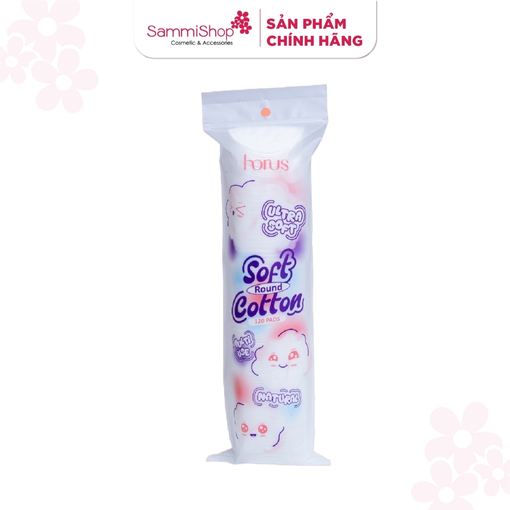Horus Bông tẩy trang tròn Round Soft Cotton Pads 120 pads - Ultra Soft