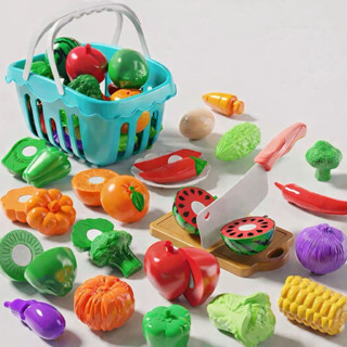 Bộ Đồ Chơi Cắt Hoa Quả Trái Cây Rau Củ Có Giỏ ,Đồ Chơi Nhà Bếp Cho Bé