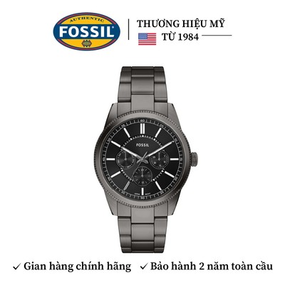 Đồng hồ nam Fossil Pearson Multifunction FS6136 mặt đen, 42MM, dây thép không gỉ màu xám than chì
