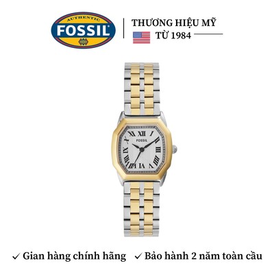 Đồng hồ nữ Fossil HARLOW ES5362 Octagon 27mm, dây thép không gỉ màu demi vàng- bạc
