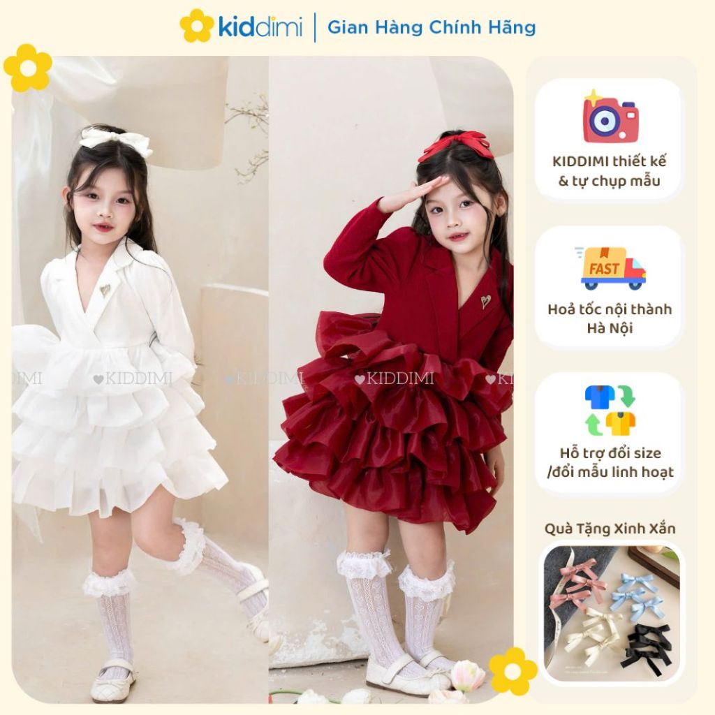 (Chính hãng KIDDIMI) Váy vest sang chảnh, bồng bềnh cho bé gái - MAKI DRESS