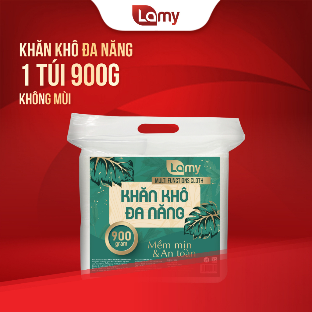 Khăn khô đa năng cho bé Lamy 900g cao cấp 720 tờ siêu tiết kiệm mềm mịn cho da nhạy cảm