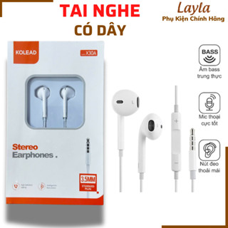 Tai Nghe KoLead Có Dây Jack 3.5mm Âm Thanh To Rõ-Có Mic Đàm thoại -Cho Điện Thoại LapTop Samsung,Oppo
