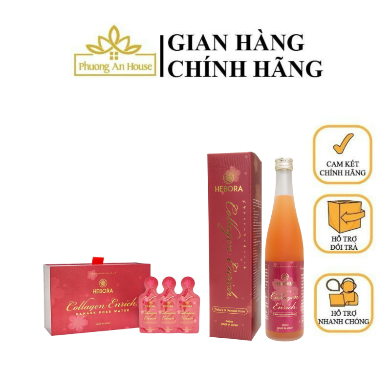 Nước uống Collagen Hebora Nhật Bản Hộp 28 gói, chai Collagen Hebora đẹp da chai 500ml  - PHUONGANHOU
