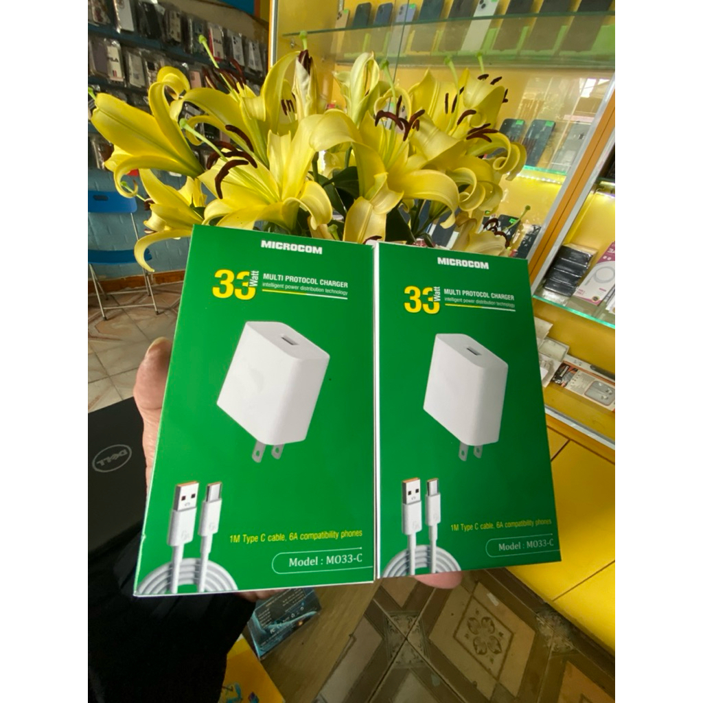 Bộ sạc nhanh 33 w USB to TYBE C microcom
