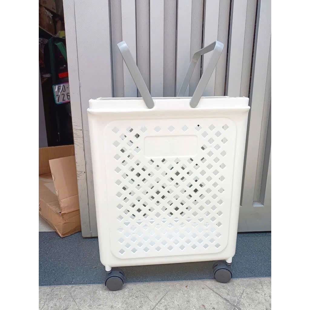 Giỏ đựng quần áo giỏ đựng đồ đạc quần áo bằng nhựa có thể gấp gọn có tay xách và có bánh xe