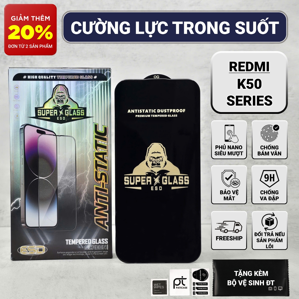 Cường lực Redmi K50 Ultra,Gaming,Pro, K50 5G Paticase full màn | Miếng kính dán bảo vệ màn hình cho 