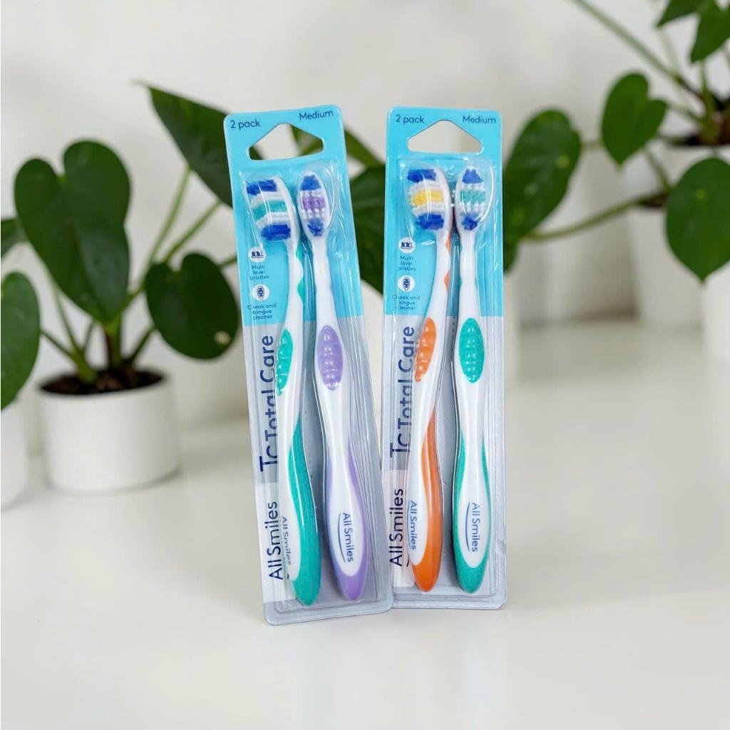 All Smiles Toothbrush Medium 2 Cây Bàn Chải Đánh Răng Hằng Ngày