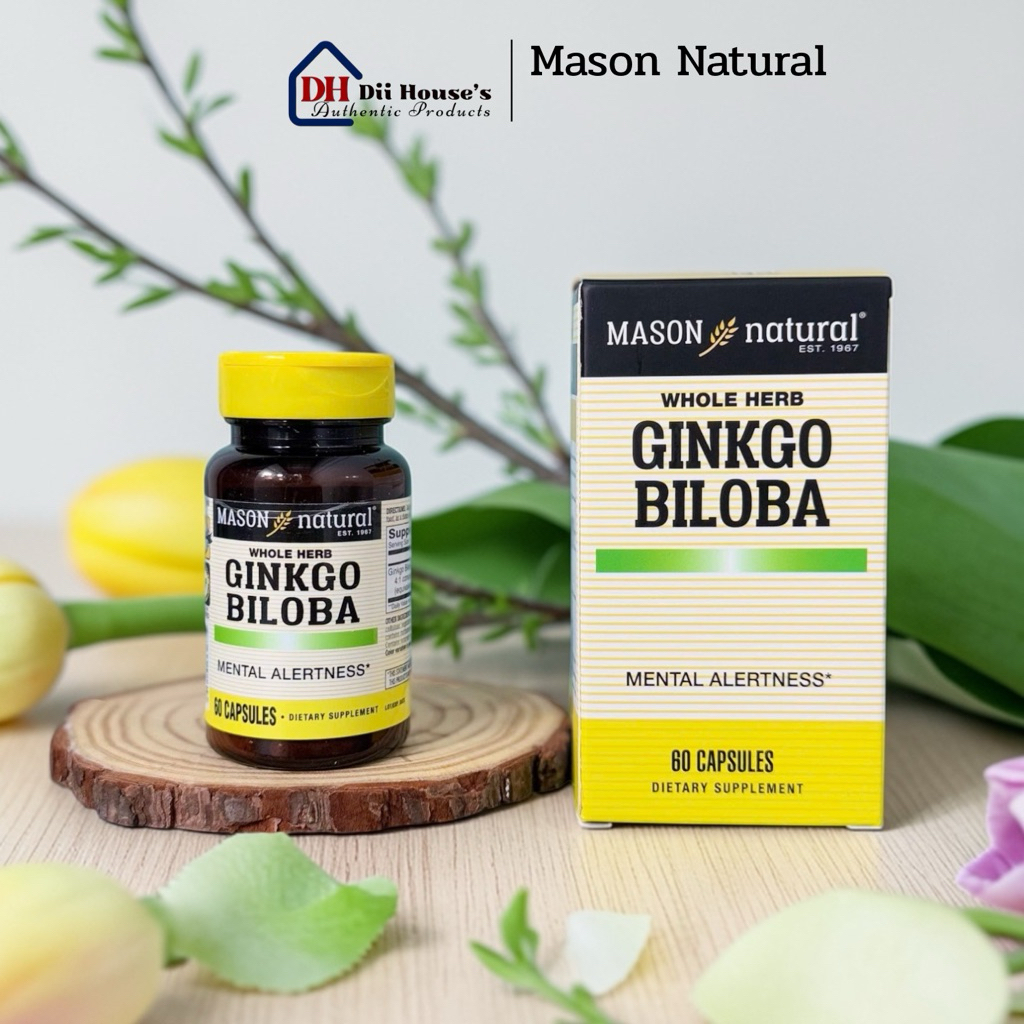 [Nhập khẩu] Viên uống bổ não Mason Natural Ginkgo Biloba 60 viên - dii.