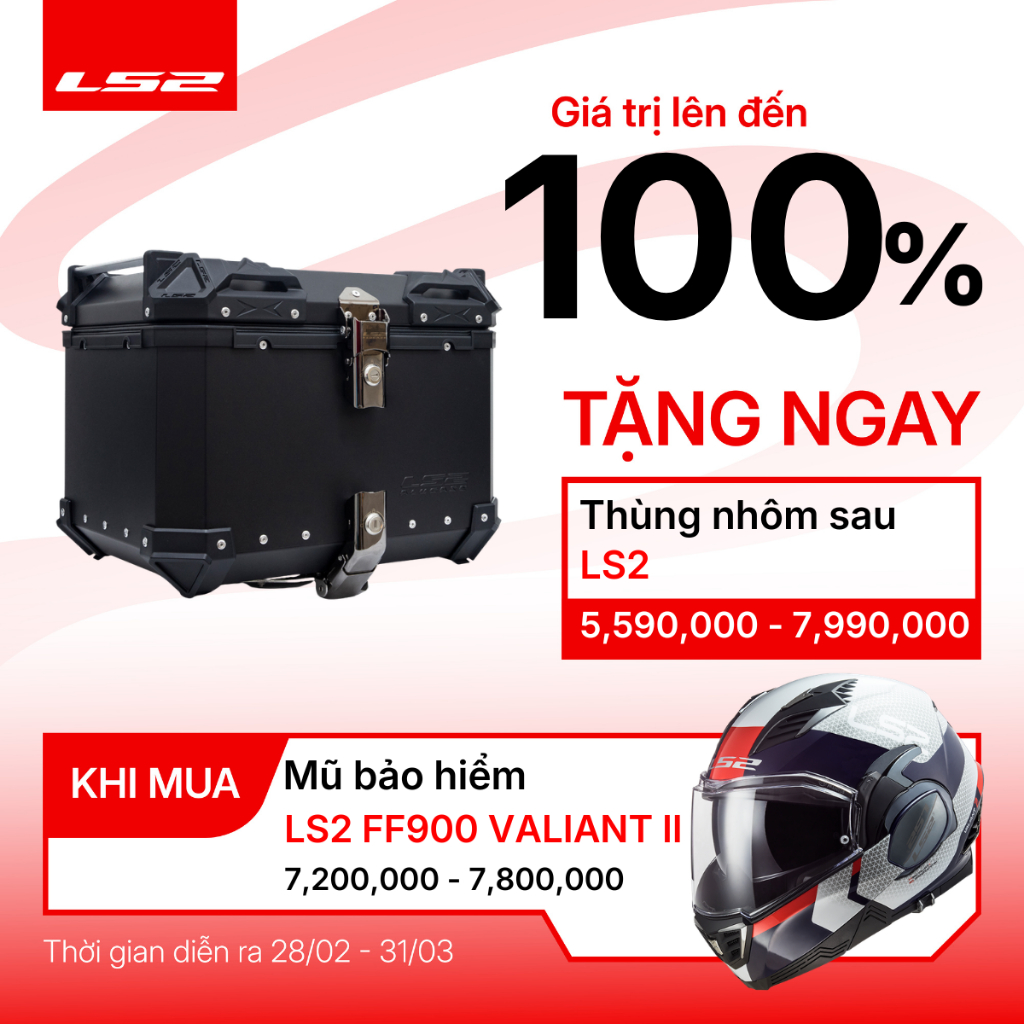 Mũ bảo hiểm fullface lật hàm 180 độ LS2 FF900 Valiant II tặng kèm Pinlock - LS2 Helmets
