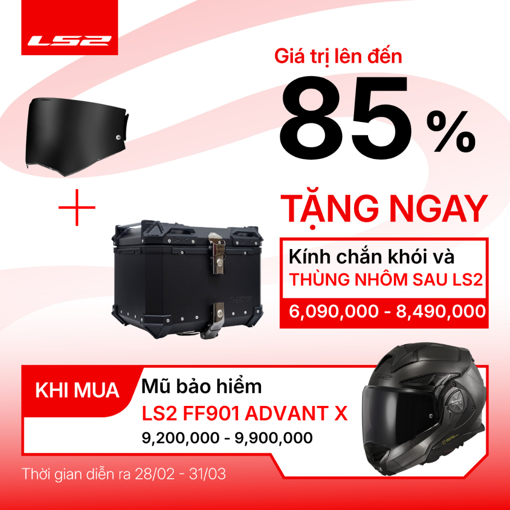 Mũ bảo hiểm fullface lật hàm 180 độ LS2 FF901 Advant X sợi thủy tinh tặng kèm Pinlock - LS2 Helmets