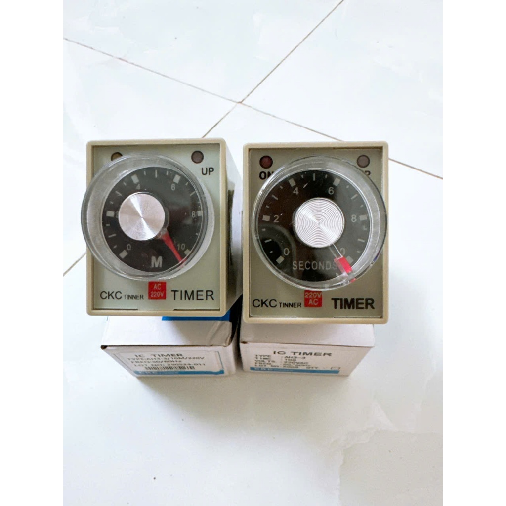 ✅ Rơ le thời gian AH3-3 kèm Đế , IC TIMER Nguồn 220VAC, 10s, 30s, 60s, 10m, 30m, 60m, Relay thời gia