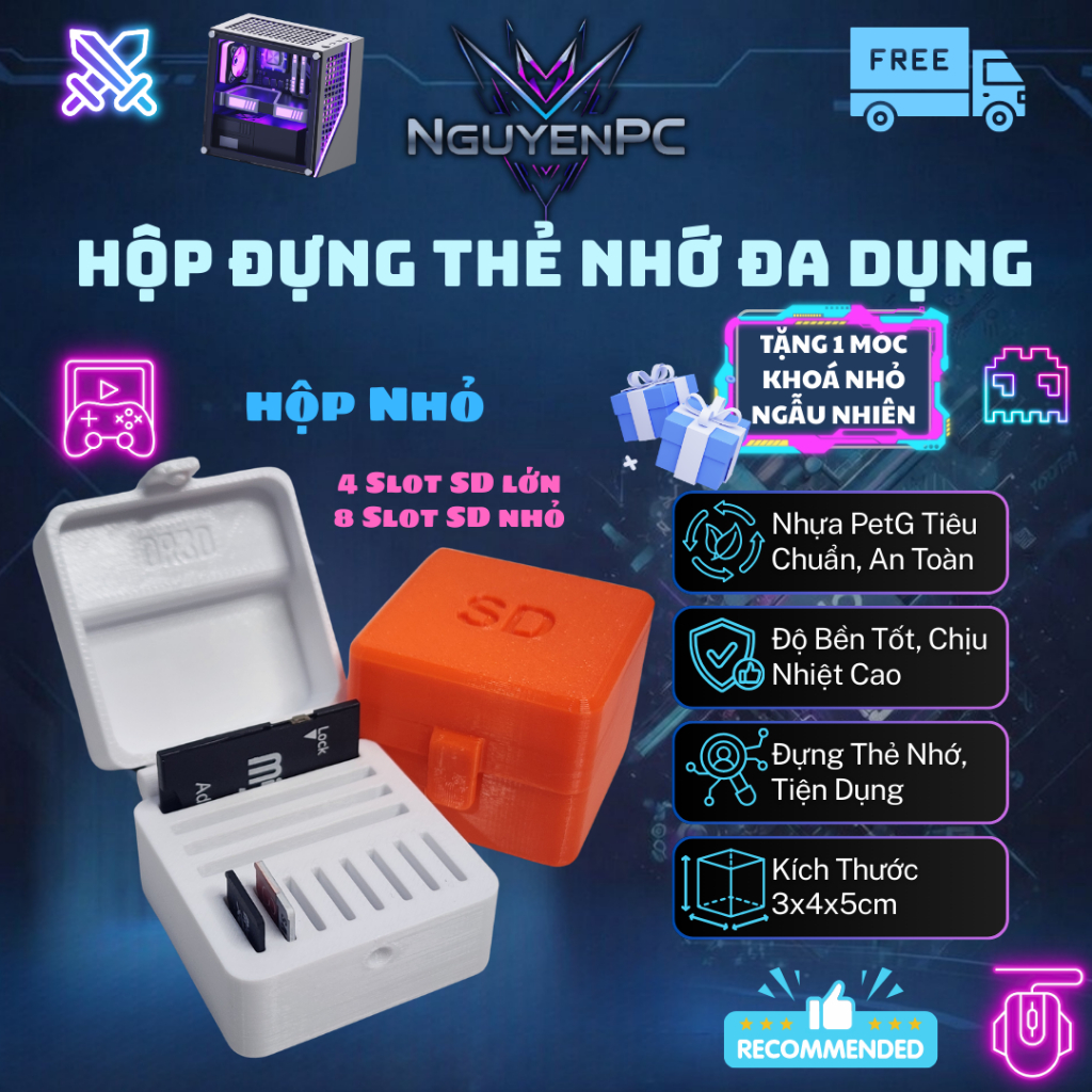 Hộp Đựng Thẻ Nhớ SD MicroSD Mini 4 Slot SD 8 Slot MicroSD Bảo Quản Thẻ Nhớ Camera Máy Ảnh Chống Trầy