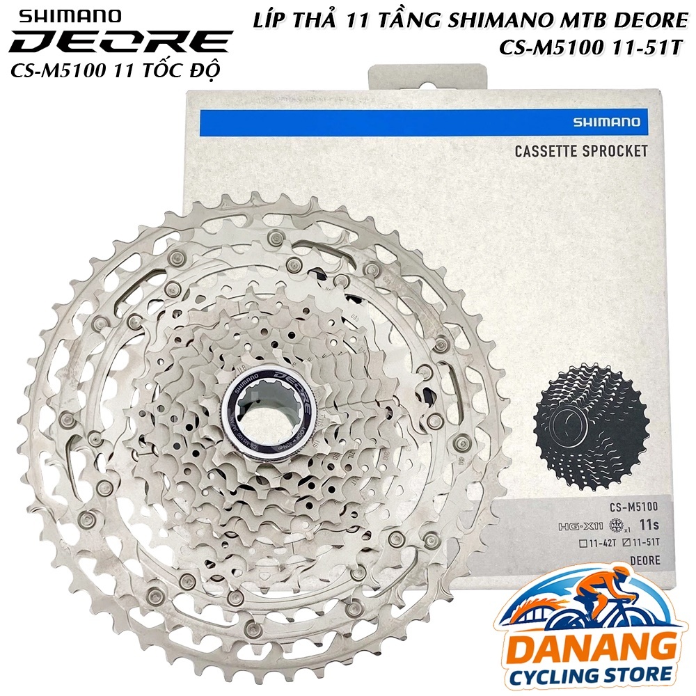 Líp Thả 11 Tầng (Cassette) Xe Đạp SHIMANO Deore CS M5100 11-51T - Full Box Chính Hãng