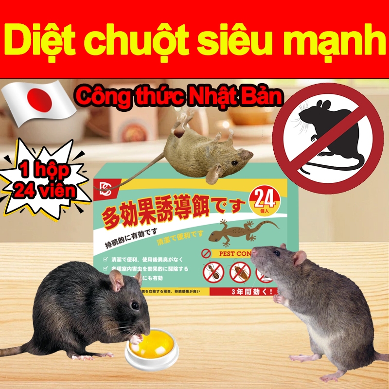 🐭100 năm không có chuột🐭 WQC Thuốc diệt chuột Diệt chuột Đuổi chuột 1 hộp 24 viên