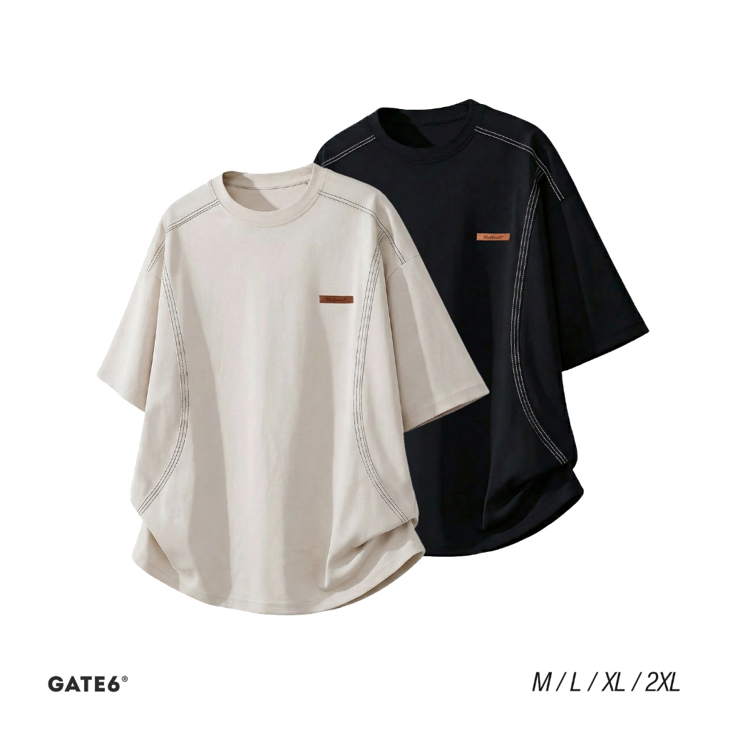 Áo Phông Nam HL vạch hông, thun cổ tròn Unisex ngắn tay suông 7259 - GATE6 - 5573