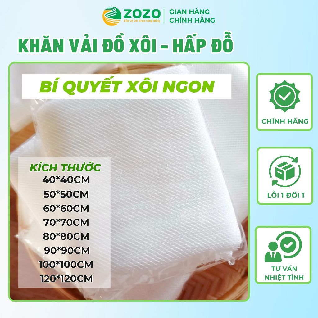 Khăn vải đồ xôi ngon, hấp đỗ, hấp bánh, khăn vải chống dính tiện lợi, đa năng ZoZo