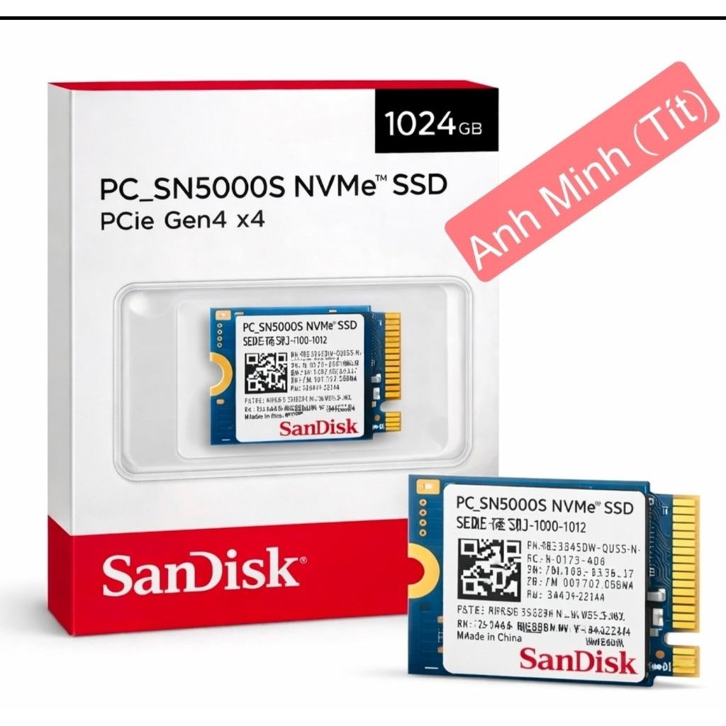 SSD M.2 2230 NVMe dung lượng 1TB – tốc độ cao, phù hợp nâng cấp laptop, mini PC hoặc Steam Deck.