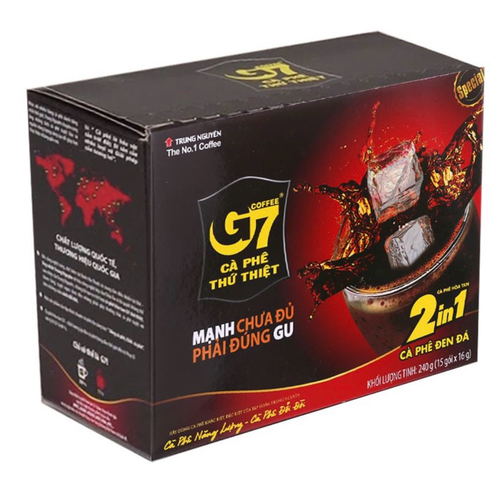 CÀ PHÊ RANG XAY TRUNG NGUYÊN G7 - 2in1| Hộp 15 gói