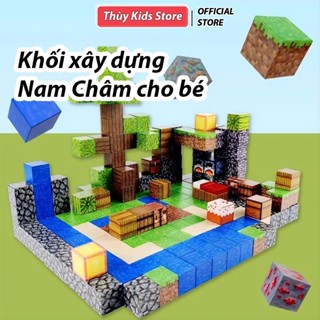 Bộ đồ chơi trẻ em lắp ghép khối nam châm từ tính Micra, nam châm khối xây dựng cho bé