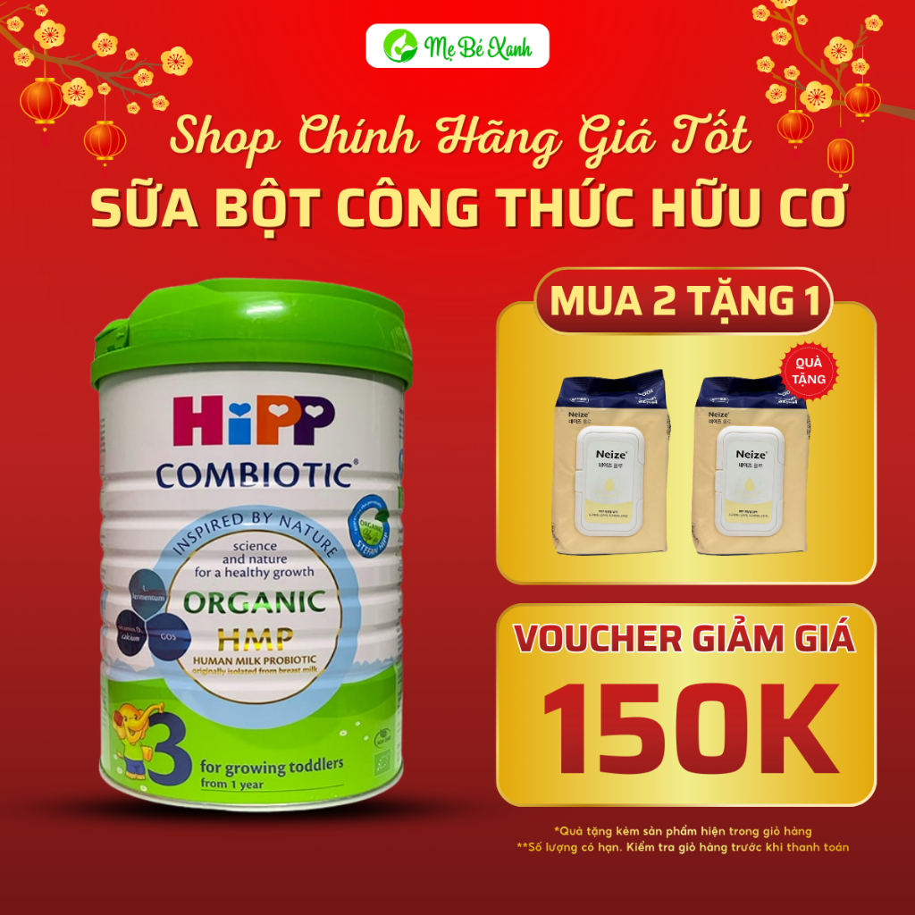 Sữa bột công thức Hipp 3 Organic Combiotic giúp trẻ tăng cường miễn dịch phát triển trí não lon 800g