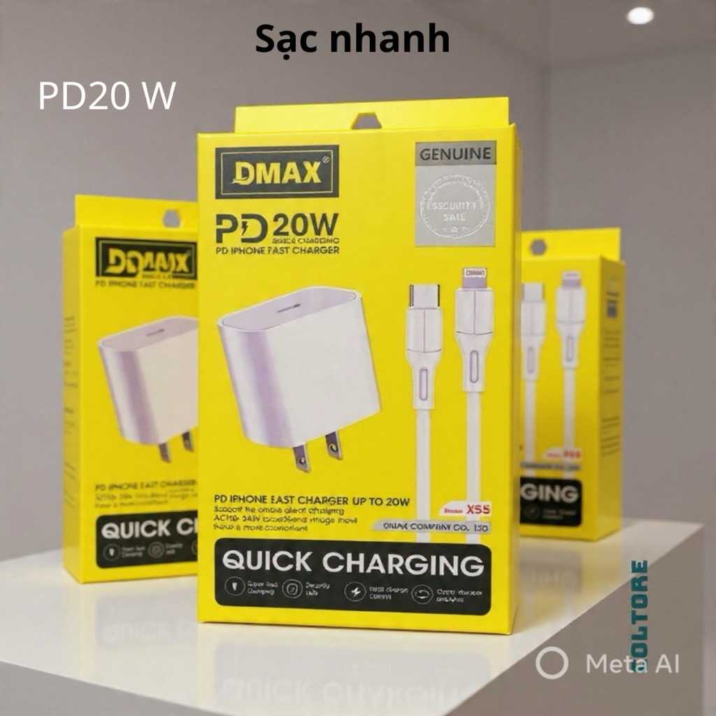 Bộ sạc nhanh 20W DmaX siêu nhanh ít lỗi bảo hành 12 tháng