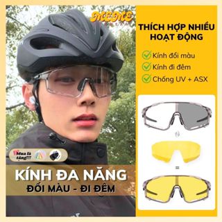 Mắt kính đổi màu phối kính đi đêm nam nữ bảo vệ mắt chống tia uv bụi đi đường mưa kính thể thao chạy bộ đi xe đạp xe máy