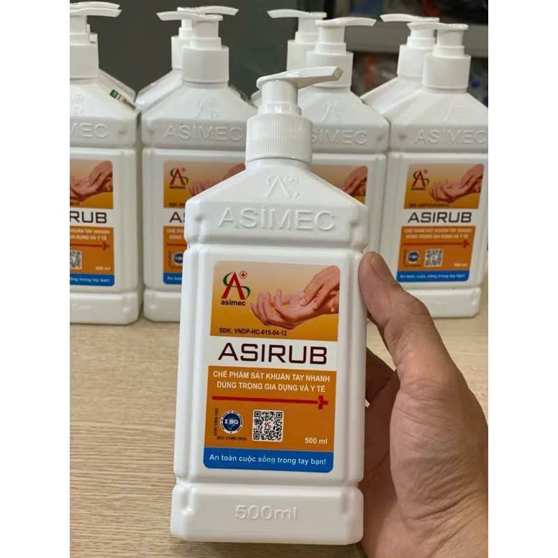 Nước Rửa Tay Nhanh Sát Khuẩn ASIRUB Ethanol 75% Diệt Khuẩn Nhanh An Sinh (Chai 500ml/Chai xịt 750ml)