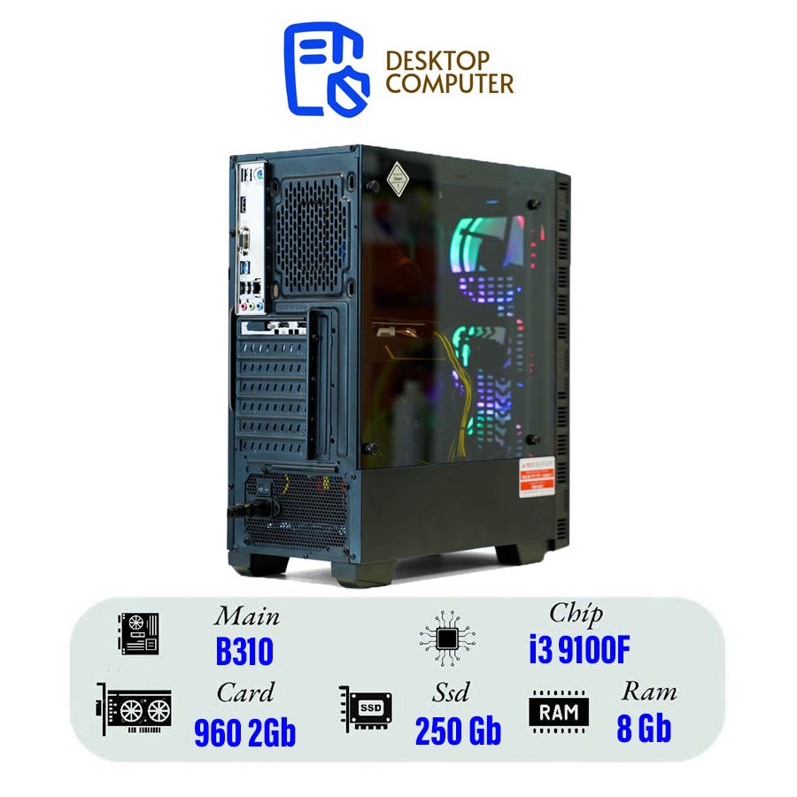 PC Văn phòng Intel Core i3 9100F, MAIN 310 | RAM 8GB | SSD 250GB