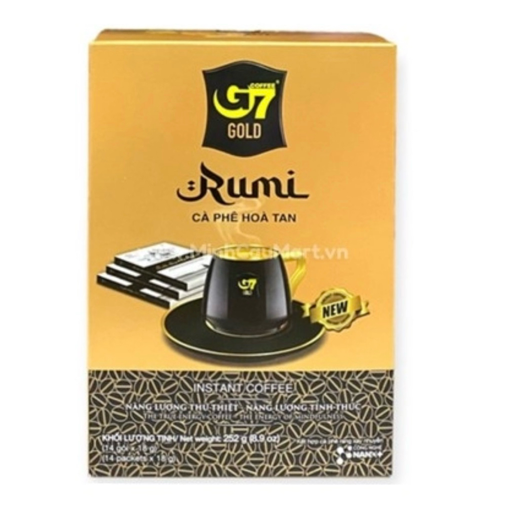 CÀ PHÊ HOÀ TAN TRUNG NGUYÊN G7 GOLD RUMI| Hộp 14 gói - 18g