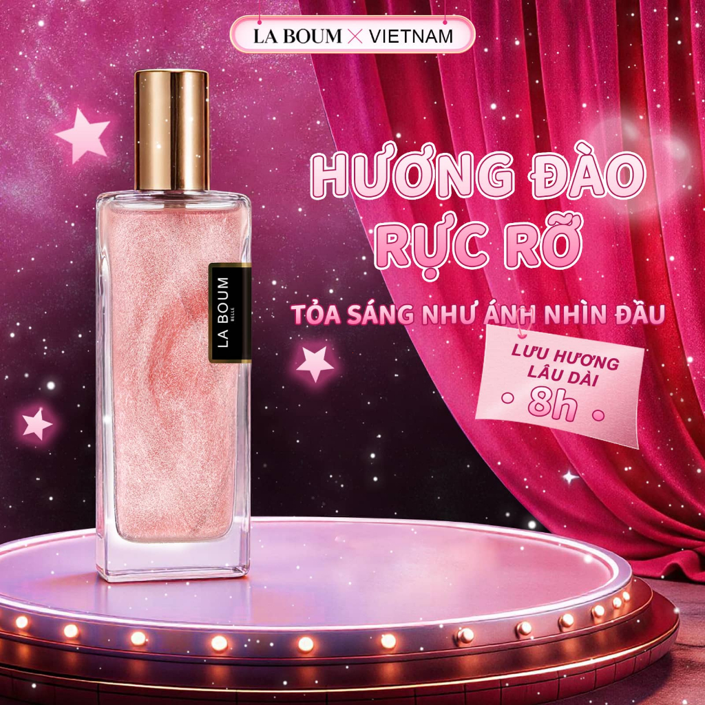 [Mua 4 Giảm 20%] LABOUM Nước Hoa Có Nhũ 50ML Thơm Lâu, Mùi Peach Unisex Hương Thơm Sang Trọng