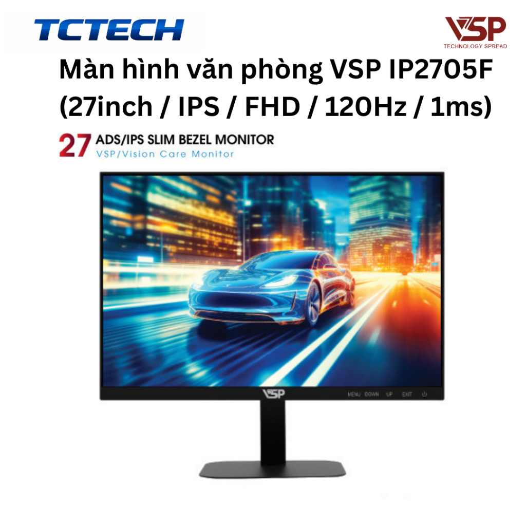 Màn hình văn phòng VSP IP2705F (27inch / IPS / FHD / 100Hz-120Hz / 1ms) Chính Hãng