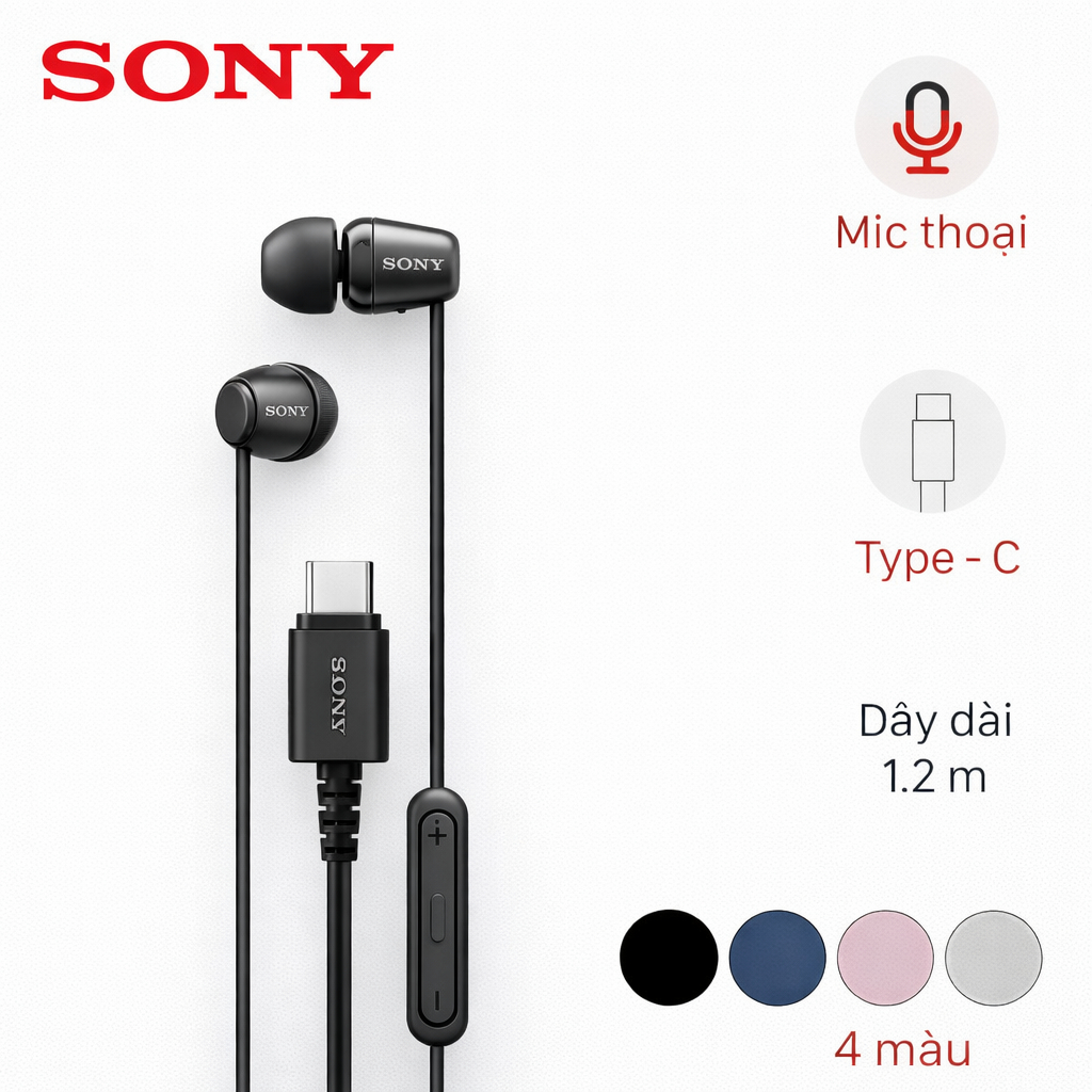 [SHIP HỎA TỐC] Tai nghe Có dây EP Type C Sony IER-EX15C Chính Hãng Bảo Hành 12 Tháng