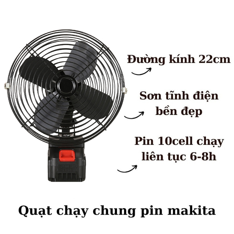 Quạt Tích Điện Chạy Pin MAKITA, Quạt Mini Để Bàn 8 Inch Công Suất Lớn, Làm Mát Cực Nhanh, Hoạt Động Bền Bỉ, Không Gây Ồn | BigBuy360 - bigbuy360.vn