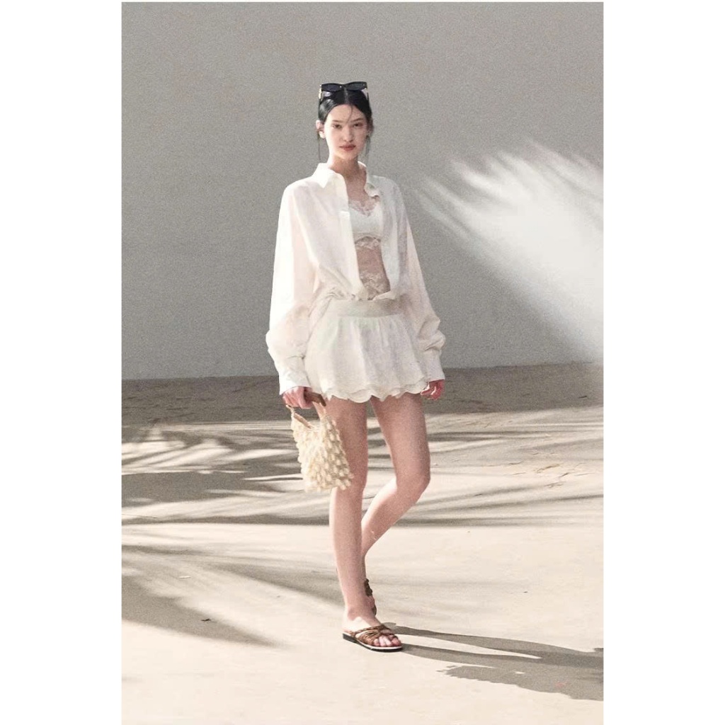 [OAKMOO]  chân váy ngắn  -màu trắng