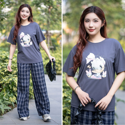 LAROMA Set Bộ Quần Áo Nữ Áo Thun Cộc Tay Quần Dài Cozy BN40 | Vải Cotton Modal, Co Giãn, Mềm Mát