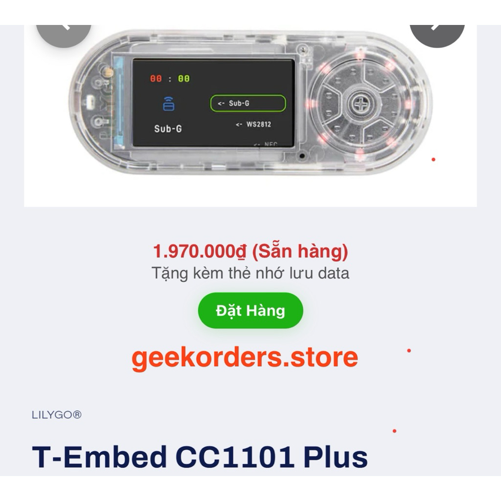 Lilygo T-Embed CC1101 Plus Tặng kèm thẻ nhớ
