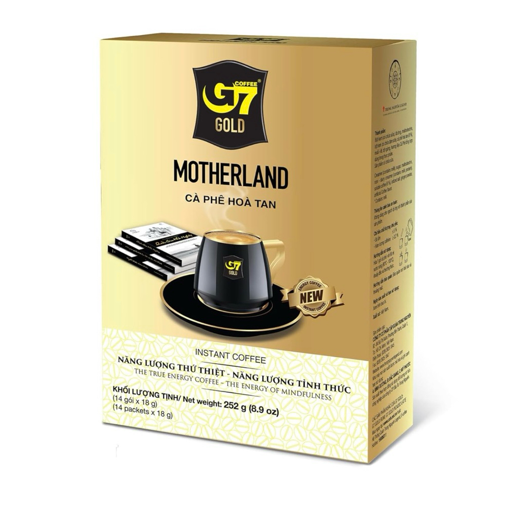 CÀ PHÊ HOÀ TAN TRUNG NGUYÊN G7 GOLD MOTHERLAND| Hộp 14 gói - 18g