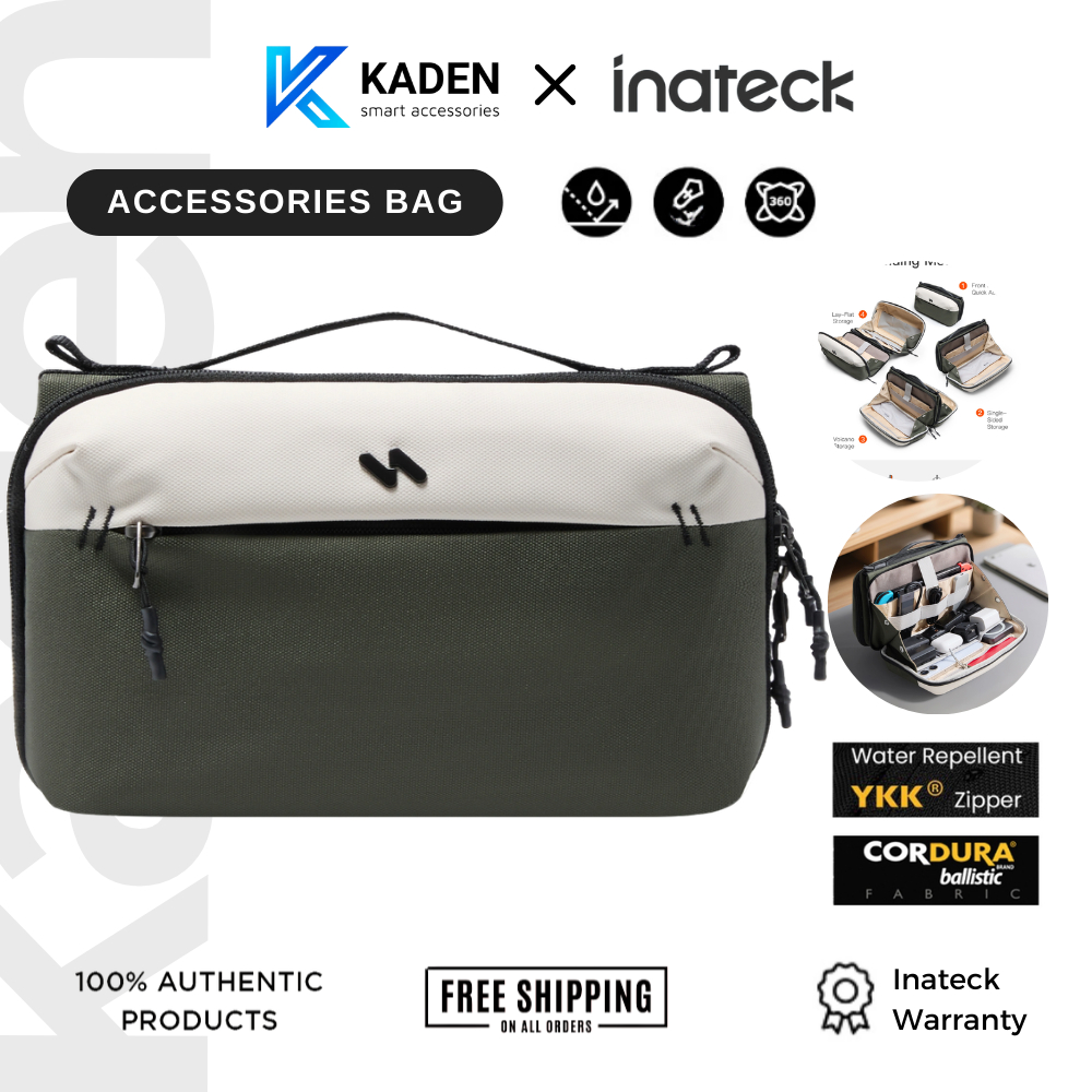 Túi Đựng Phụ Kiện Công Nghệ Inateck ABM34 Chống Nước - Thiết Kế 19 Ngăn Đựng Cáp Sạc, Pin Dự Phòng, iPad Mini