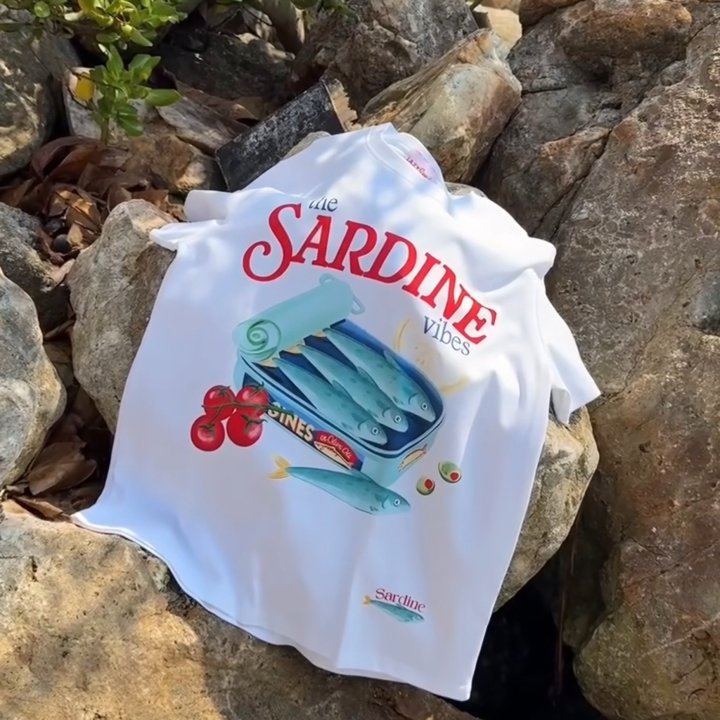 [SUMMER 2026] Áo Thun Boxy Nam Nữ 100%m THE SARDINES VIBE Cotton Mềm Mịn Vintage Phong Cách Mỹ -  MO