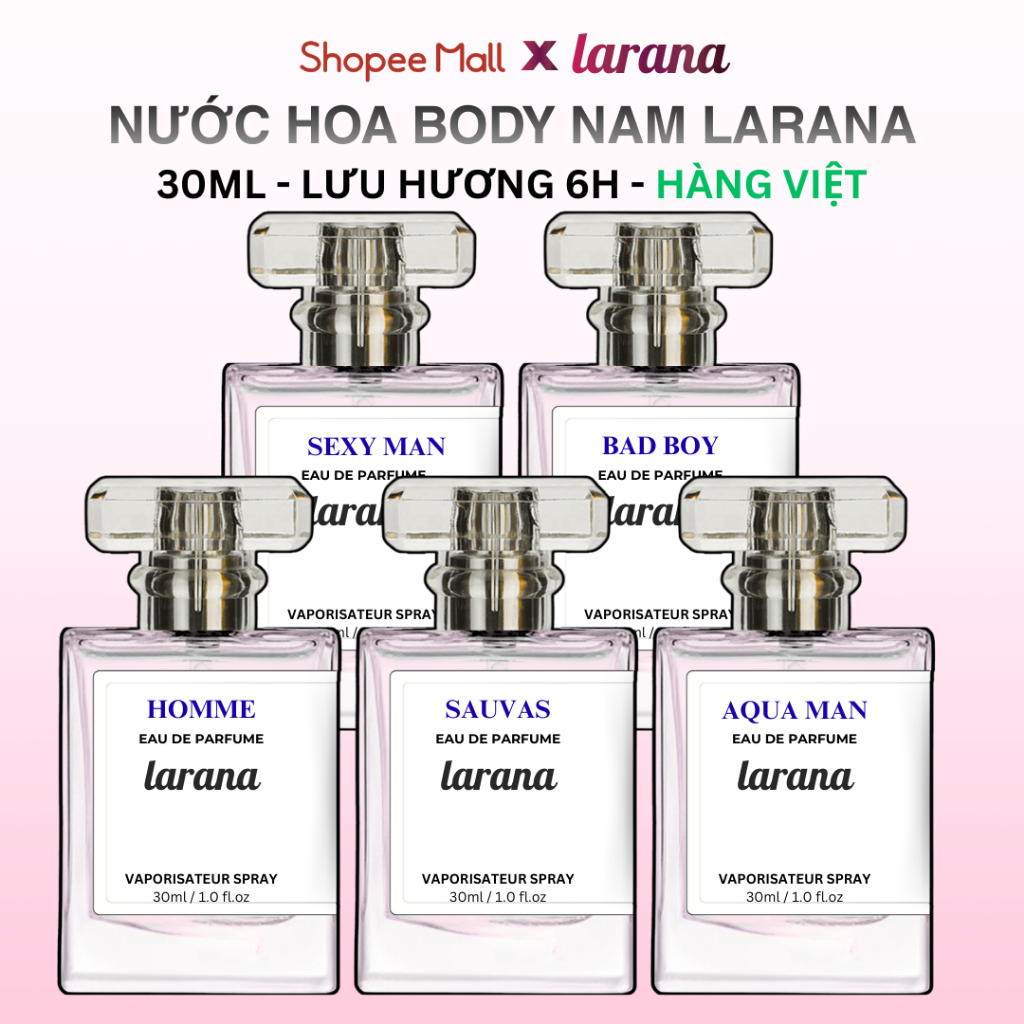 Nước hoa nam Larana Eau De Parfum hương thơm sang trọng lịch lãm cuốn hút dung tích 30ml