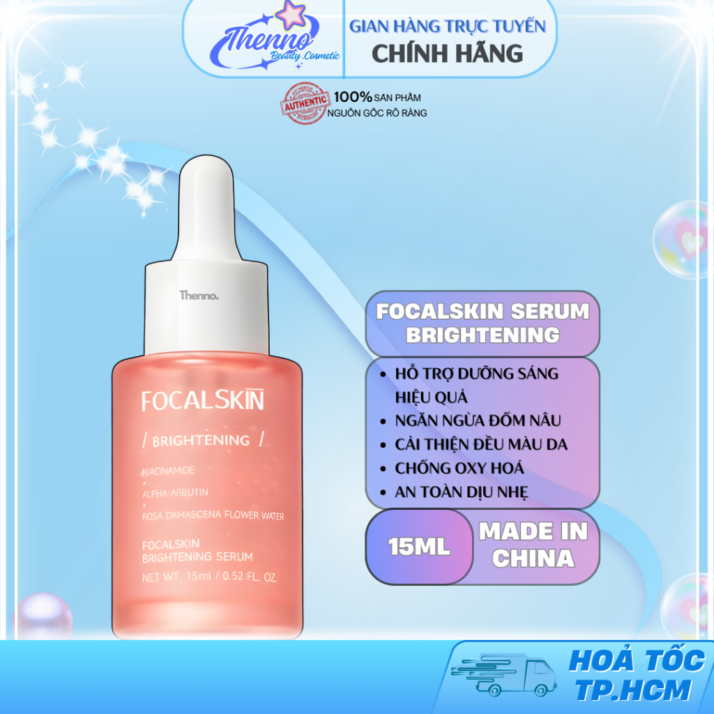 Serum Dưỡng Trắng Da Mờ Thâm Mụn Gấp Đôi Focalskin Vitamin C + Niacinamide B3 +  Alpha Arbutin 30ml