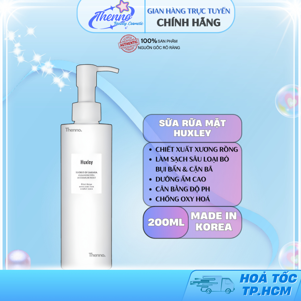 Sữa Rửa Mặt Dịu Nhẹ Cho Da Nhạy Cảm Chiết Xuất Xương Rồng Huxley Cleansing Gel, Be Clean, Be Moist 2